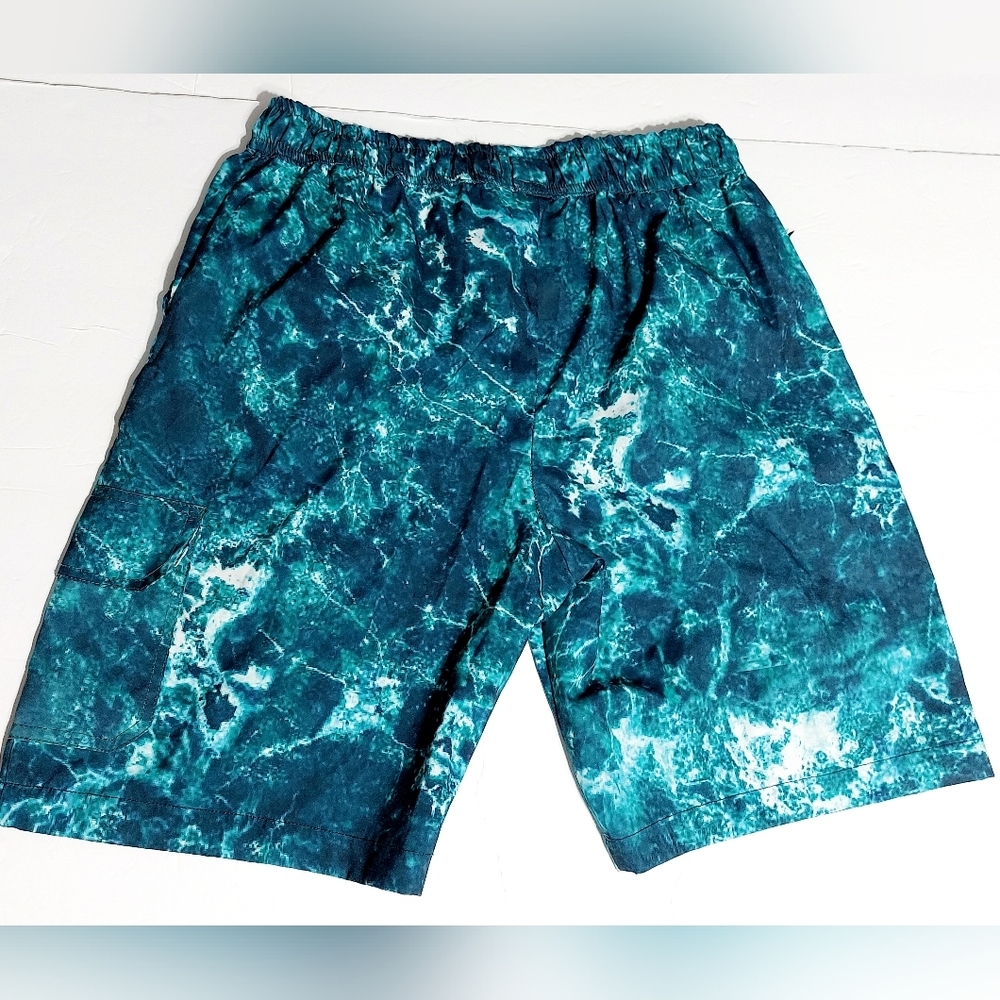Teal FNCTN Wrinkle Resistant‎ Quick Dry Shorts Boys LG 14